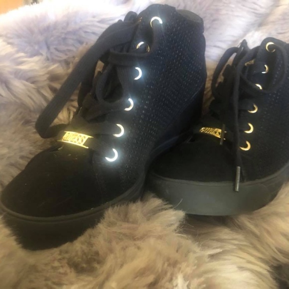 GUESS Hidden-Wedge High-Top Sneakers - Picture 4 of 4